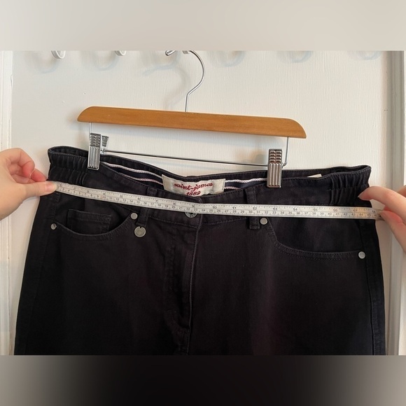 𝅺saint James Woman's Denim "1889"Jeans Size 14 Straight Leg Side Elastic Black - Picture 9 of 13